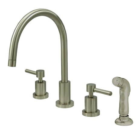 Kingston Brass KS8728DL Widespread Kitchen Faucet, Brushed Nickel KS8728DL